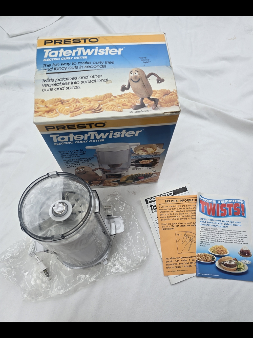 Presto Tater Twister 0293001 Electric Curly Cutter Slicer Peeler New Open Box